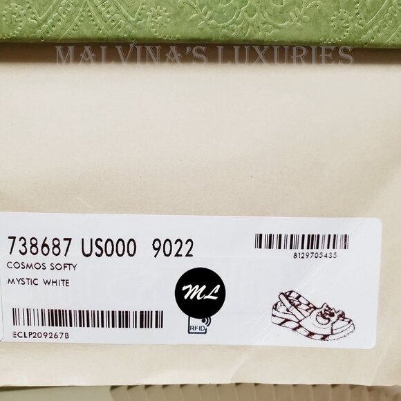 GUCCI SHOES INTERLOCKING G LOGO WHITE LEATHER SLINGBACK SANDALS sz 37.5 7.5 - Picture 15 of 16